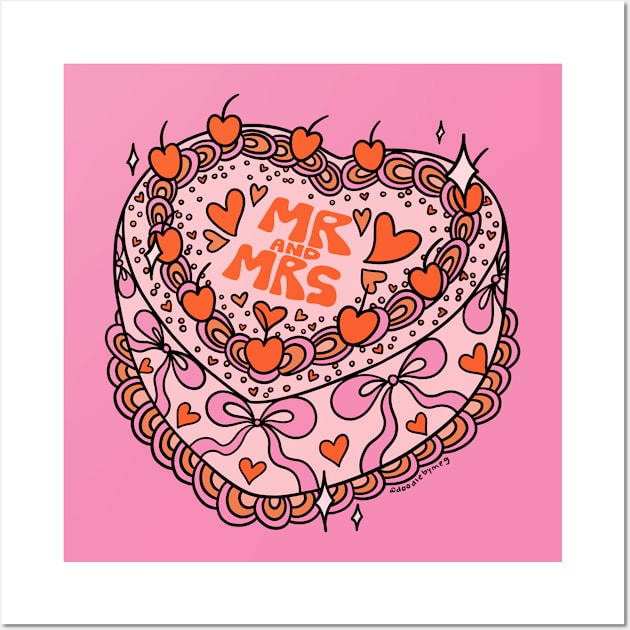 Mr. and Mrs. Cake Wall Art by Doodle by Meg